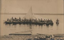 Campers in Canoes, Pine Island Camp Postcard