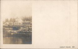 House on Hill Above Water Postcard