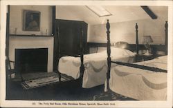 The Twin Bed Room Old Burnham House Built 1640 Postcard