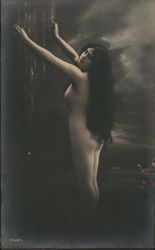 Nude Woman with Hands Raised Postcard