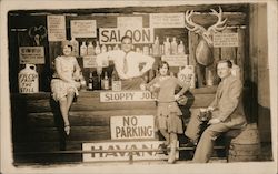 Sloppy Joes Havana Couples with Saloon Backdrop Postcard