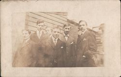 Six Men in Casual Photo Outside 1909 Postcard Postcard Postcard