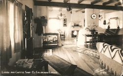 Lobby and Coffee Shop of El Colorado Lodge Postcard