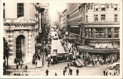 Powell Street Cable Car at Market Street Turn Table Postcard