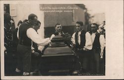 From the Funeral of Jindřich Šimon Baar, in front of his house Klenčí pod Čerchovem, Czechoslovakia Eastern Europe Photo-Fon Pos Postcard