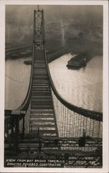 View from Bay Bridge Tower Showing Roadbed Contruction San Francisco, CA Piggott Postcard Postcard Postcard