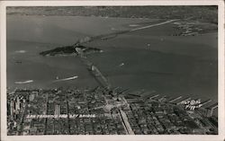 Aerial View of Bay Bridge San Francisco, CA Piggott Postcard Postcard Postcard