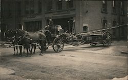 Horse-Drawn Ladder Truck Postcard