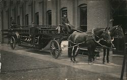 Horse-Drawn Ladder Truck Postcard
