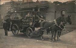 Armory Street Fire Station with Horse-Drawn Fire Engine Postcard