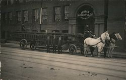 Horse-Drawn Ladder Truck, Indian Motorcycles Manufacturing Company Springfield, MA Postcard Postcard Postcard