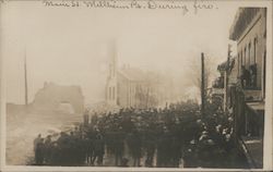 Fire Watching on Main Street - January 5, 1909 Millheim, PA Postcard Postcard Postcard