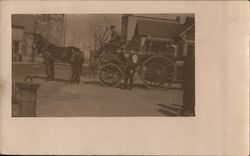 Men on a horse drawn carriage Postcard