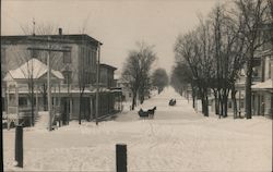 Main Street Looking West in Winter Parish, NY Postcard Postcard Postcard