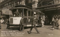 Powell Street Cable Car on its Turn Table at Powell and Market Streets Postcard