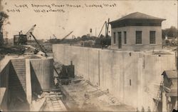 Lock Showing Power House, looking West Postcard