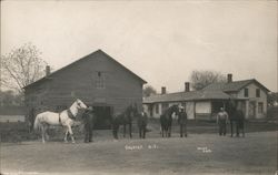 Horses, Wagon Making Shop Blacksmith Postcard