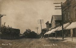 Looking down Main St. Postcard