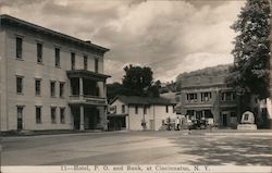 Hotel, Post Office, and Bank Postcard