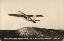 First American Rocket Airplane Flight Greenwood Lake, NY Aircraft Postcard Postcard Postcard