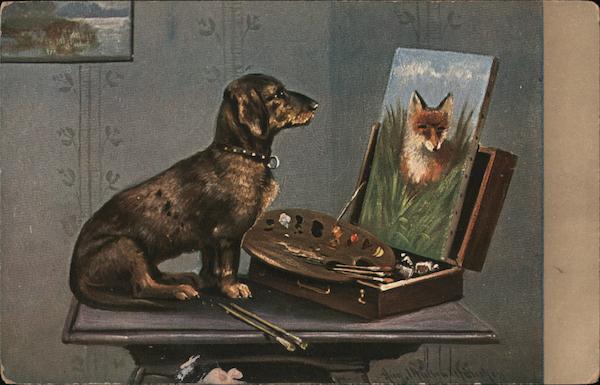 A Dog Painting a Fox Dogs