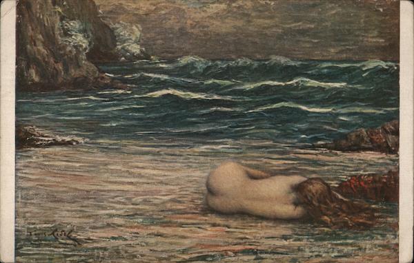 A Naked Woman Laying on The Beach Women