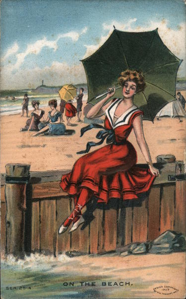 A Woman With a Umbrella - On The Beach Women