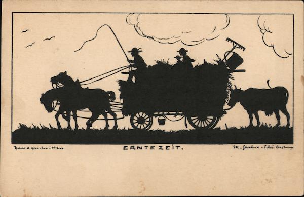 A Family Riding a Carriage Cantezeit Silhouettes