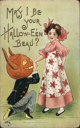 May I be Your Hallow-E'en Beau? Postcard