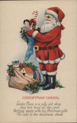 Christmas Cheer Santa Claus Is A Jolly Old Chap, And He's Busy All The Year, Getting Ready With His Christmas Gifts Postcard