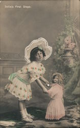 Dollie's First Steps Girl with Doll Postcard