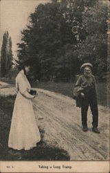 A Old Man and a Young Lady Postcard
