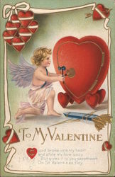 To My Valentine Hearts Postcard Postcard Postcard