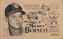 Mickey Burnett Oakland Infielder Postcard