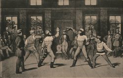 A Group of Men Fencing Postcard