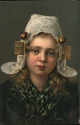 Painting of a Lone Girl Postcard