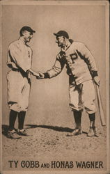1910 PC796 Ty Cobb and Honus (Honas) Wagner Baseball Postcard Postcard 
