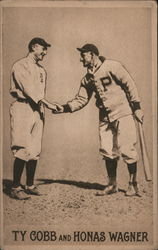 1910 PC796 Ty Cobb and Honus (Honas) Wagner Postcard