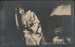 Russian: Woman Plays the Violin Postcard