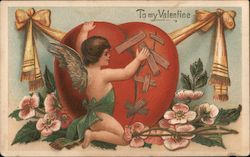 To My Valentine Cupid Postcard Postcard Postcard