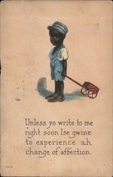 Little Boy and His Toy Cart Postcard