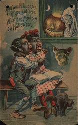 You Would Laugh Too, If You Had Seen, What The Moon Saw On Halloween Postcard