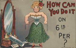 French Corset - How Can You do It? Women DWIG Postcard Postcard Postcard