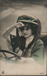Gudrun Hildebrandt driving a car Postcard