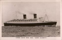 Cunard White Star R.M.S. "Queen Elizabeth" Postcard