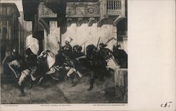 Military Calvarly Fighting in the Streets Postcard