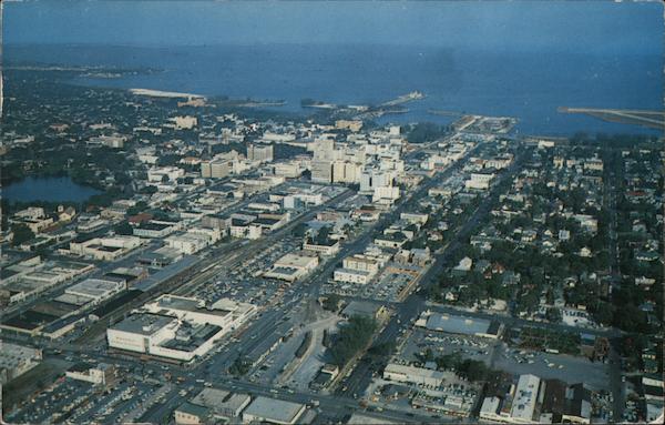 Air-view of St. Petersburg, Florida showing Webb City in foreground
