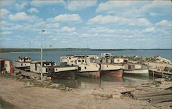 Naubinway Fishing Fleet on Lake Michigan Postcard
