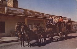 Guests of Hotel Last Frontier ready to depart for a desert ride on the historic hotel stage coach. Postcard