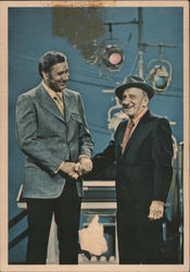 1971 Actor Jimmy Durante Shaking Hands With Televangelist Oral Roberts Postcard